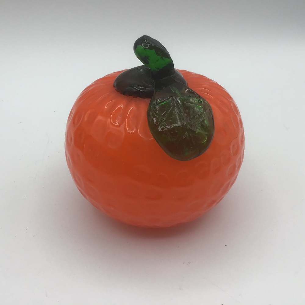 Vintage art glass orange figurine Murano style